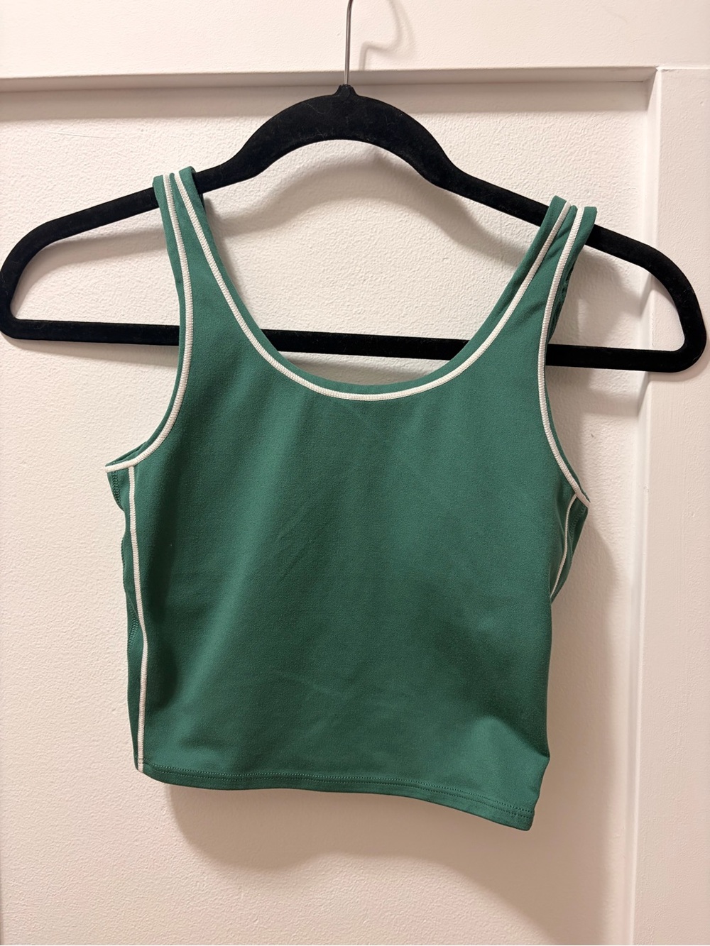 American Eagle Outfitters Green Crop Tank with White Trim